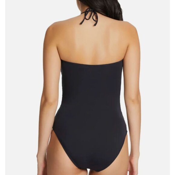 NEW Bleu by Rod Beattie Bandeau Mio One-Piece Swimsuit Black NWT - Size 4 - Picture 2 of 8